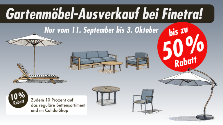 Gartenmöbel-Ausverkauf bei Finetra